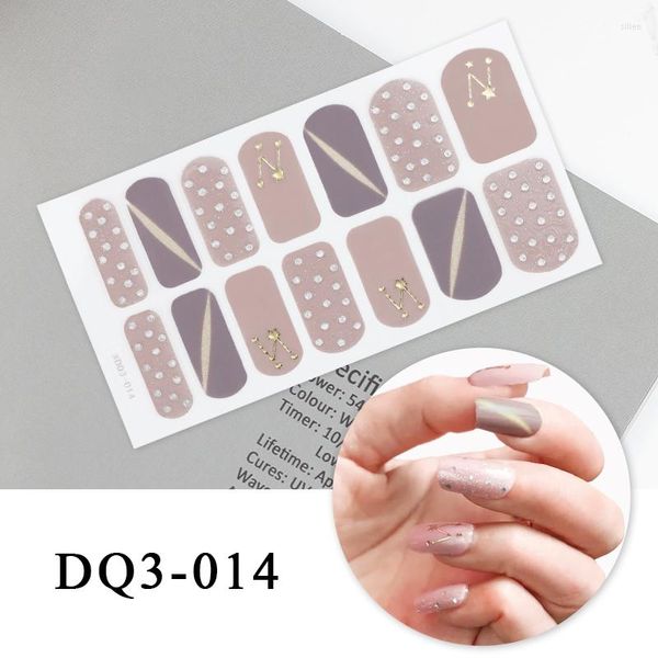 Autocollants pour ongles Fashion Purple Sticker Shiny Art Decor For Decoration Wrap Full Cover 3D Manucure