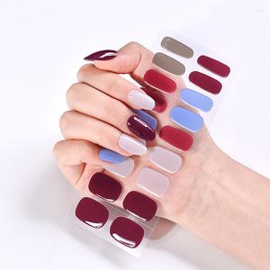 Autocollants pour ongles français fleur eau décalcomanies printemps été Gel enveloppes artiste du bout des doigts manucure d'art complet ongles semi-durcis