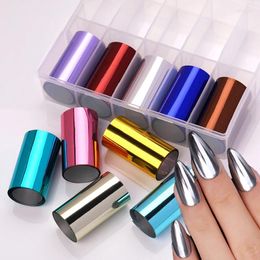 Autocollants pour ongles, ensemble d'autocollants en feuille de transfert d'art miroir, étoile scintillante, enveloppes de papier AB, décalcomanies adhésives, accessoires de décoration d'ongles, Design à faire soi-même