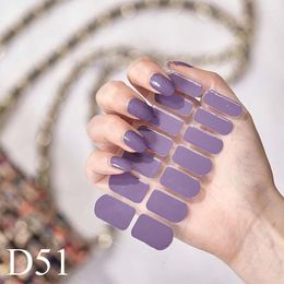 Adesivi per unghie Adesivo colore viola alla moda French Full Wraps Polish Art For Nails