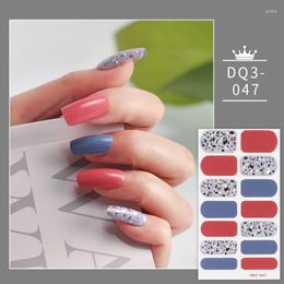 Autocollants pour ongles Rouge et bleu blanc Couleurs unies Art créatif Design minimaliste Mode Couverture complète