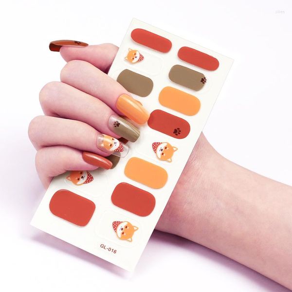 Autocollants à ongles Sanuxc mignon Art couverture complète enveloppes auto-adhésif décor à motifs manucure décalcomanie pour femmes filles