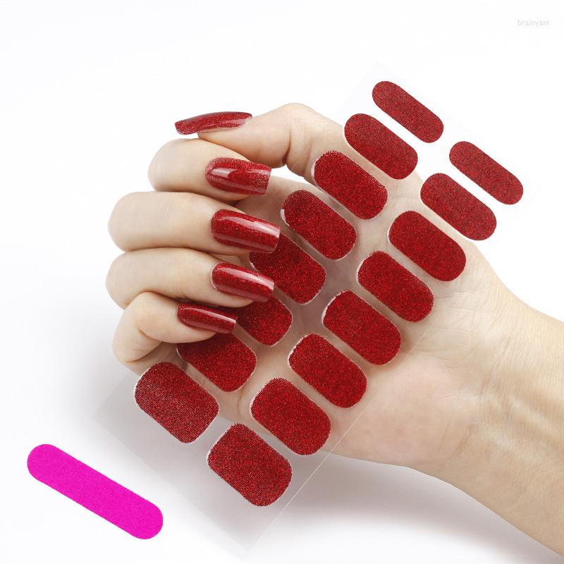 Наклейки для ногтей блестящие красные высококачественные гелевые наклейки на стикере оптом