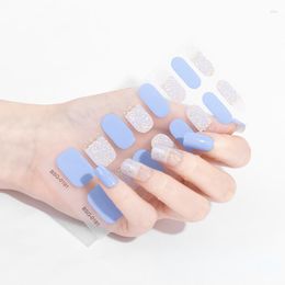 Pegatinas para uñas, tiras de Color sólido, esmalte de Gel semicurado, envolturas autoadhesivas impermeables de larga duración, productos para uñas DIY