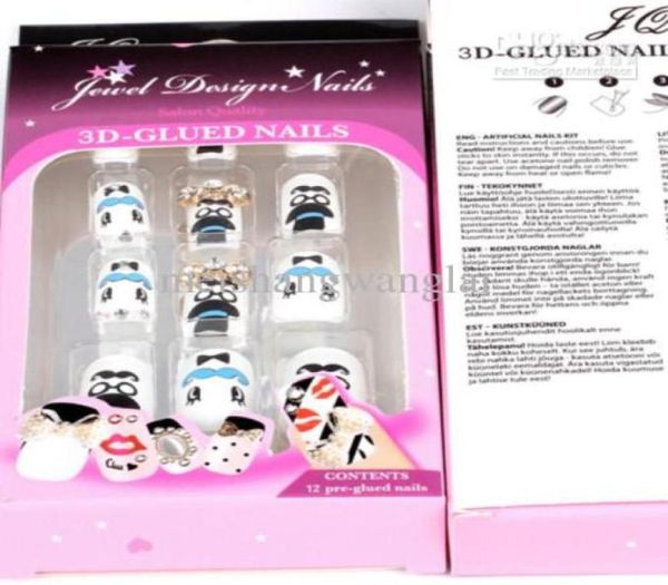 Puntas de uñas Nuevo 2013 Cubierta completa Uñas postizas acrílicas 12 cajas Manicura francesa Suministros de uñas acrílicas Uñas postizas 3D Pre Diseño de uñas Ti9181612