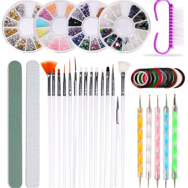 Nail Art Kits Tool Set Nails Pen File Drill Plate Decoración 10 piezas Suministros maquillaje salón de belleza envío gratis 3set