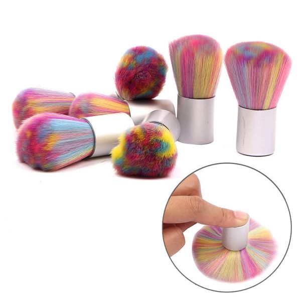 Outils de brosse à poussière de poussière de maquillage en gros brosse à ongles colorée