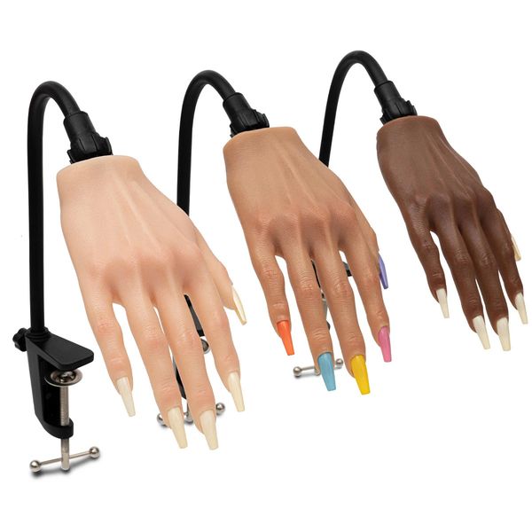Traine des ongles fausse main pour les ongles en acrylique Hands de silicone pour pratiquer le modèle de main de l'ongle Veikmv 240325
