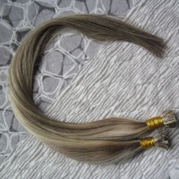 Nagel u tip haarverlenging 16 "20" 24 "Machine gemaakt Remy Pre Bonded Hair Extension 1g / S Remy Straight Capsules Keratin Fusion Hair