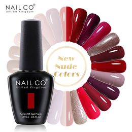 Nailco 15 ml rouge uv gel vernis à ongles brun nail gel conception ongles art automned hiver couleur gel gel vernis émail paillette manucure