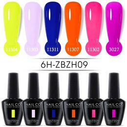 Nailco 15 ml zomerkleurreeks gel nagellakset 6pcs Vernis Semi Permanente Kit Hybride Varnish All voor manicure 240509