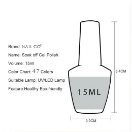 Nailco 15 ml en gel translucide vernis à ongles semi-permanent vernis hybride ongles art couleurs de paillettes