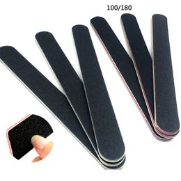 Nailfile Professional Nail Buffer Papel de lija negro Ángulo de cal recto fuerte 100/180 Limas de lijado