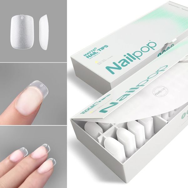 Nailpop 480 pièces/boîte ongles courts conseils Capsule américaine Ongle Gel X couverture complète cercueil faux ongles manucure outil d'extension Nail Art 231227