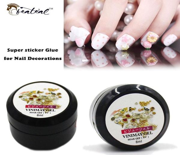 Pegamento para uñas, pintura de diamantes de imitación, lámpara UV para adhesivos de barniz de Gel, esmalte de uñas de Gel de diamante, 8ml, constructor transparente súper pegajoso V0s1714221