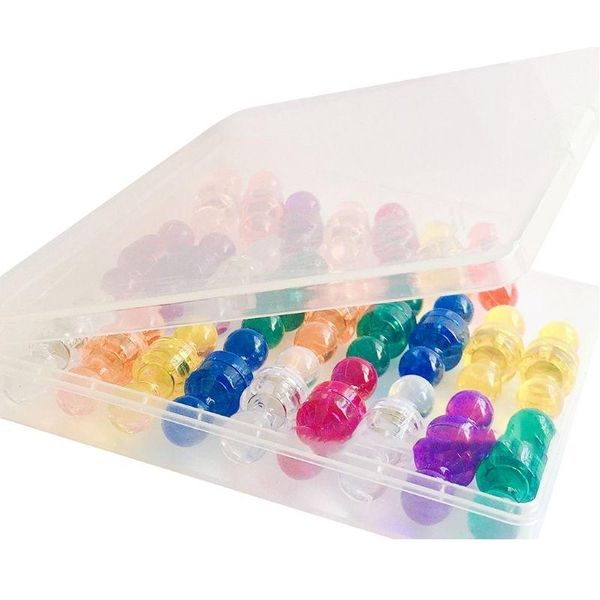 Nails Nails 50 PCS Push Pin Imanes para pizarras magnéticas Colorf / Suministros transparentes Plástico de alta calidad Hecho Power 230 Dhgarden Dhe80