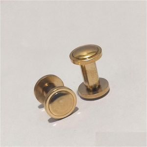 Clavos al por mayor antiguo Chicago Nail Doble Arco Monedero Tornillo Cinturón Remache DIY Hecho a mano Ropa de cuero Caso Clave Hardware Rueda Bolsa Parte Dhaqh