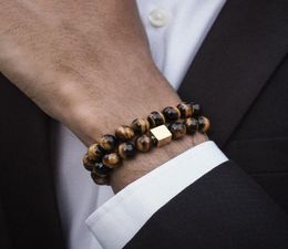 Bracelet Naiqube Men Bracelet 10 mm Bracelet 2018 Fashionclassic Stone Beded Charm Bracelets Amp Bracles pour hommes bijoux Gift7920301