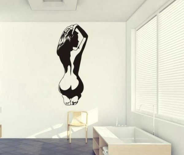 Pegatina de pared para el cuerpo de chica desnuda, carteles decorativos para el hogar y la habitación del baño, pegatina de pared de chica Sexy 0038044239