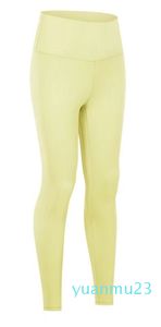 Matériel nu Femmes tenues de yoga pantalons couleur unie sport vêtements de sport leggings taille haute élastique fitness dame collants généraux entraînement