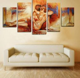 Naked Naakt paar Love Oil Painting Embracing Artistic Canvas Art Modern Decorative Pictures Wall geen ingelijste woning decor1122051