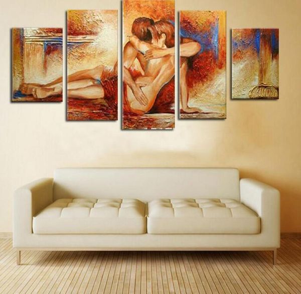 Couple nu nu amour peinture à l'huile embrassant la toile artistique art des images décoratives modernes mures sans décoration intérieure encadrée1122051