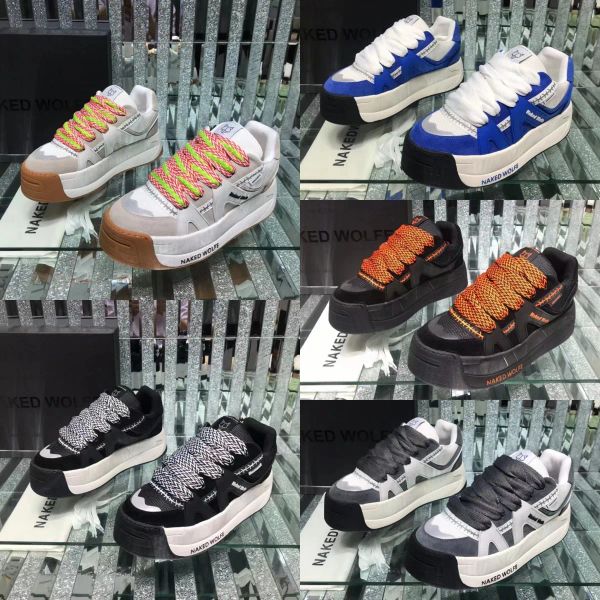 Naked Wolfe Designer Baskets Hommes Femmes Chaussures Plate-forme Sneaker Snatch Kosa Sliders Baskets En Cuir Chunky Caoutchouc Chaussures À Lacets Entraîneur De Mode En Plein Air