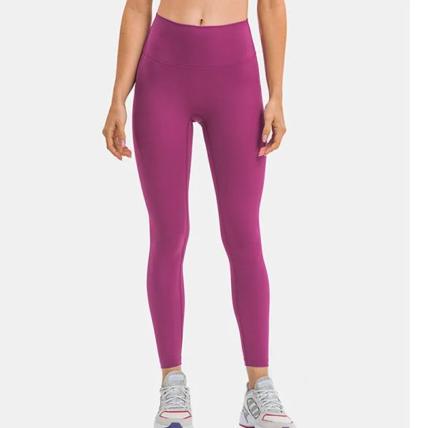 Leggings de yoga desnudos L-152 Cintura alta Mujeres Medias de fitness Pantalones deportivos para correr Leggins deportivos sin costuras Energía Gimnasio Ropa trajes Diseñador