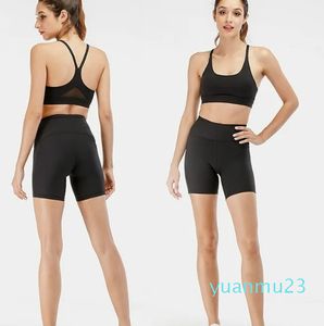 Pantalon de Yoga nu pour femmes, ligne sans gêne, taille haute, short de sport, Fitness et pantalon moyen llul