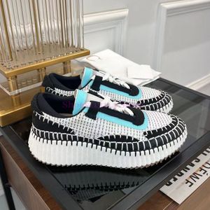 Nama Designer Sneakers Luxe Femmes Casual Plateforme Chaussures Toile Rainbow Mix-Color Lace-up Sneaker Pêcheur Running Sports Shoe Recyclé Mesh