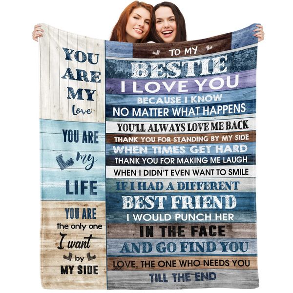 Nombre Regalos de cumpleaños de la mejor amiga personalizada para mujeres Regalos de amistad femeninos únicos para el mejor amiga Fannel Lanza una manta regalos de Navidad