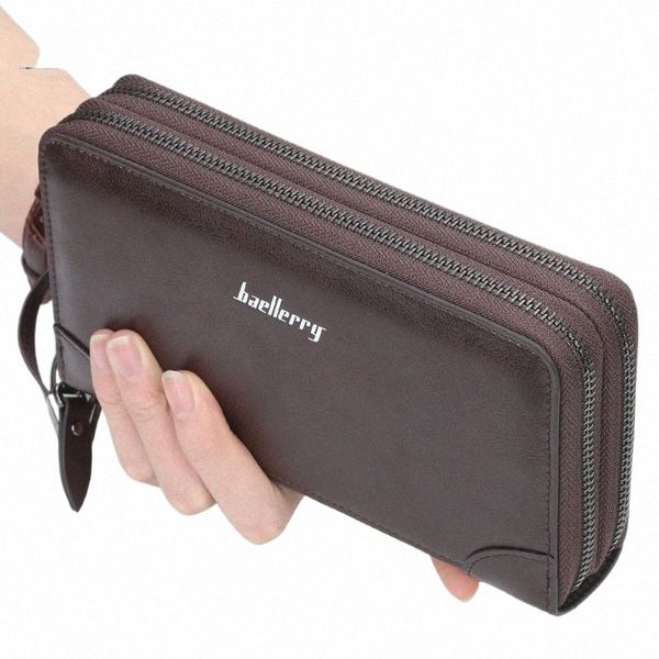 Nombre Grabado Baellerry Lg Purse Men Willets Men Billets de embrague Buces Gran capacidad de alta calidad Purse masculino J6or#