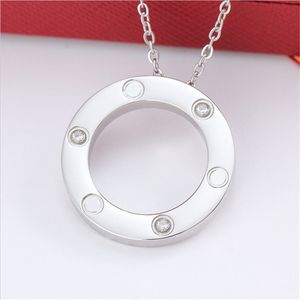 nom collier personnalisé pendentif en or mode bijoux de luxe Punk épais lien chaîne ellipse cercle forme bijoux amour éternel collier pour femmes hommes couple