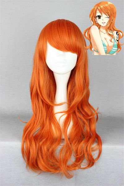 Nami ONE PIECE Long Orange Women Girl Anime Halloween Cosplay pelucas