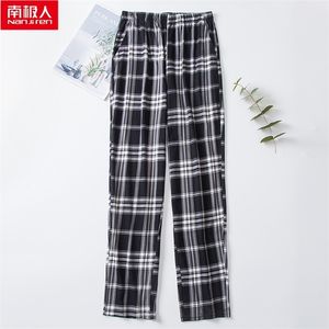 Nanjiren hommes pyjama vêtements de nuit pantalons hommes bas décontracté maison pantalon mince 100% coton pyjamas pantalon 220509