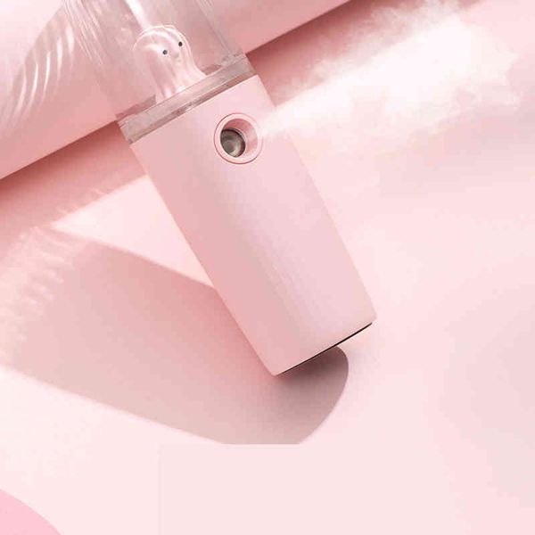 Nano Facial Portable Mini Cute pulpo patrón Face Mist Handy Sprayer Extensiones de pestañas automáticas Cool Steamer 220507