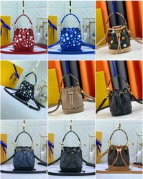 Nano Noe Mini schoudertas Emmertassen met trekkoord Echte lederen handtassen Monogrammen Empreinte Canvas handtas Dames Schattig Dames Luxe Deisgner CrossBody Bag