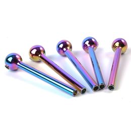 Nano Plating Heady Glass Pipes Brûleur à mazout Tube droit Pipes à fumer Pipe à main de tabac pour concentré de cire d'herbes sèches Mini Dab Rigs