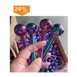 Nano placage fumée arc-en-ciel verre brûleur à mazout tuyau coloré qualité pipes grand tube ongles conseils 60 pièces dans un bocal