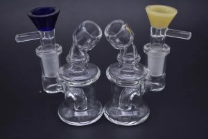 Nano Rig Mini Glass Bong Oil Rig Dabs pequeños tubos de agua Rig Fab Egg Glass Bongs Recycler Pyrex Water Bongs con tazón de 14 mm 1 unids