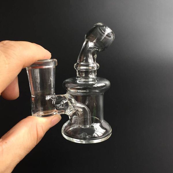 Nano plataforma mini bongs de vidrio plata