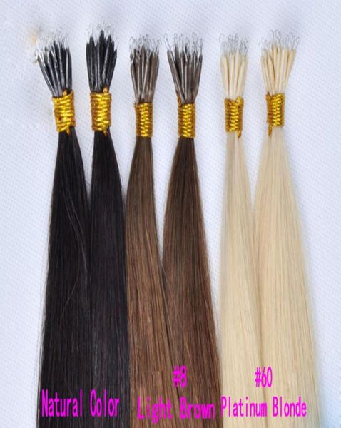 Nano Rings Extensions de cheveux humains Remy couleur blond cendré surbrillance blond décoloré Extensions de cheveux naturels Nano Rring avec perles Nano 1004289333