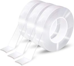 Nano -tape dubbelzijdige tape transparante NOTRACE herbruikbare waterdichte lijm tape schoonmaakbare home gekkotape