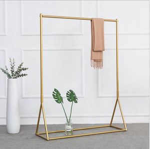 Étagère à vêtements dorée, support à tissus pour femmes, meubles de chambre à coucher, vêtements pour adultes, présentoirs suspendus au sol