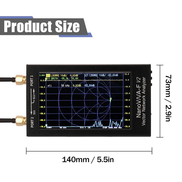 Nanovna-F V2 4.3 pulgadas LCD LCD Vector Analizador de la red de vectores S-A-A-2 Analizador Corto Oava HF VHF UHF