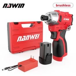 Nanwei Tournevis à impact sans cordon sans cordon 168V Home Electric Drill Recharteable 240402