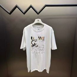 Nanyou Luojia High Edition SS nouvelle broderie et rendu Jacquard T-shirt à manches courtes décontractées en vrac recommandée par Blogger