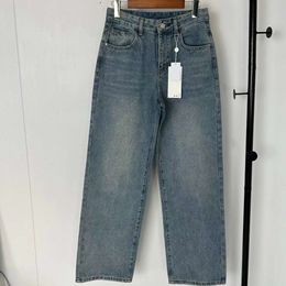 Nanyou M6 * 24 vroege lente nieuwe minimalistische afslankende en veelzijdige digitale borduurmode denimbroek met rechte pijpen voor dames