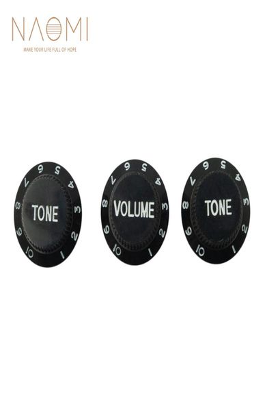 NAOMI 1 Volume 2 boutons de commande de tonalité avec numéros accessoires de pièces de guitare nouvelle couleur noire de haute qualité 2073085