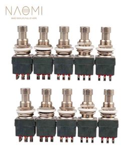 Naomi 10 PCS 9 pin 3pdt Efectos de la guitarra Caja de pedal de pedal Sprot Metal Metal Switch Accesorios de piezas de guitarra verdadera NUEVO SET2375856